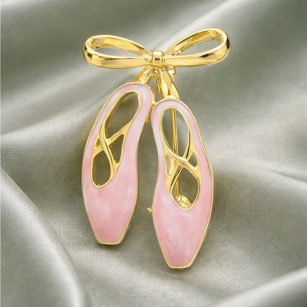 Pink Ballet Slipper Brooch
